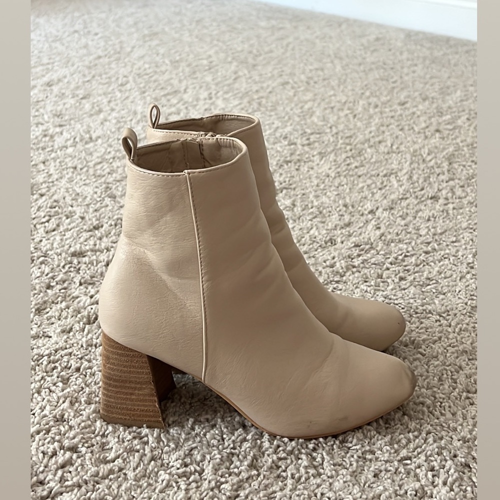Tan Heeled Boots with side zipper from Buckle
